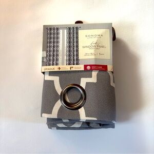 NWT Sonoma From Kohls Fret Frost Grey Opaque Window Panel Curtains 50” x 84”